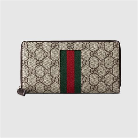 gucci supreme zip around wallet|gucci gg supreme web wallet.